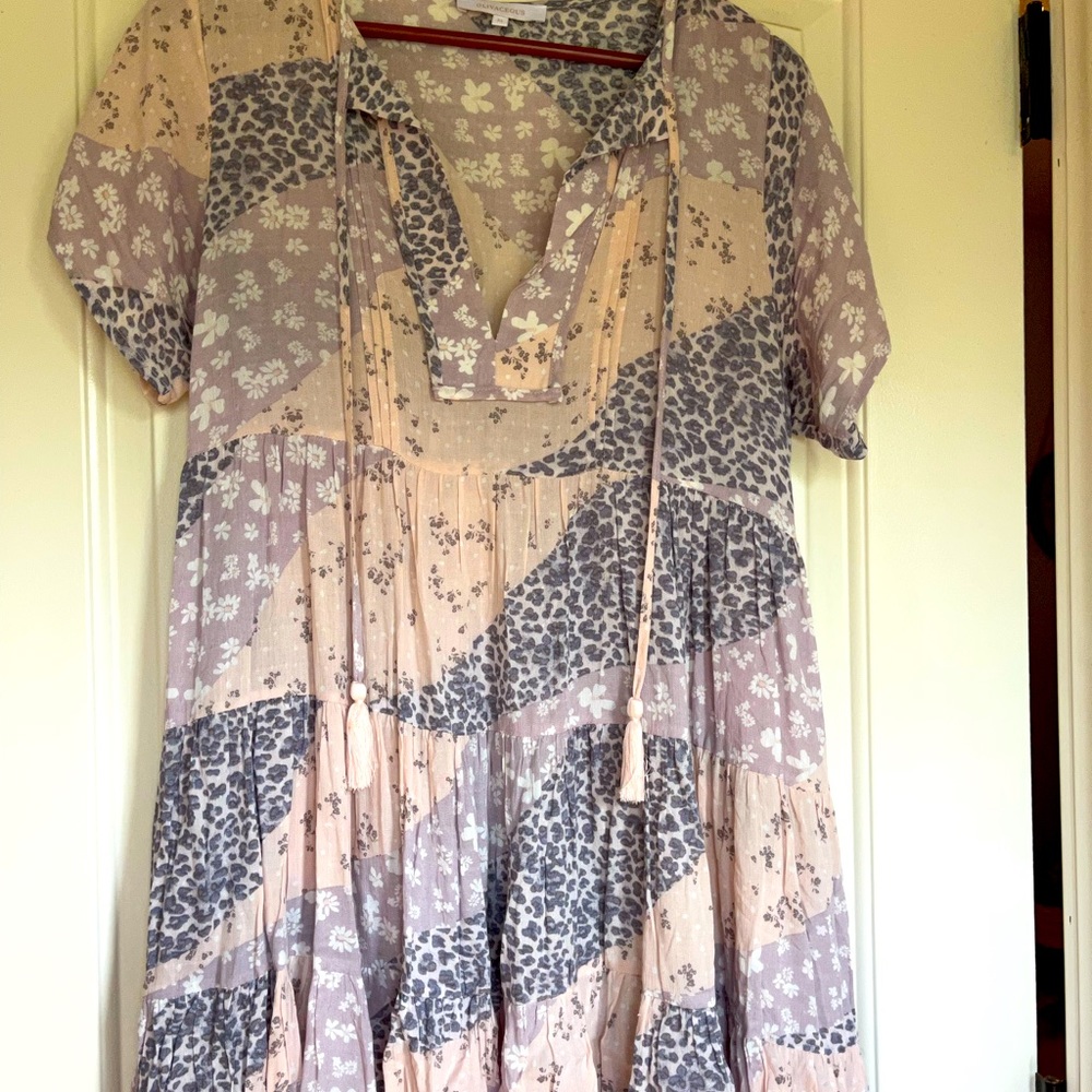 Olivaceous tunic dress (lavender and blush)